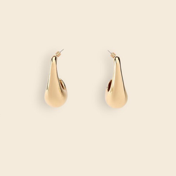 Zara Gold Tone Large TearDrop Earrings - Picture 1 of 3